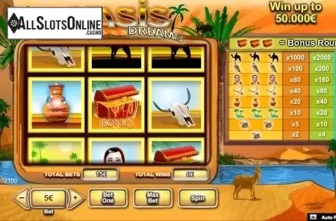 Screen 2. Oasis Dreams from NeoGames