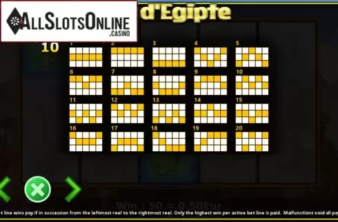 Paylines. Or D'egipte from Fils Game