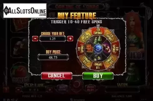 Buy Feature Screen