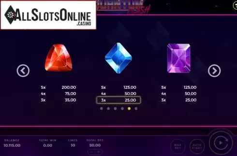 Paytable 3. Quantum Clash from Bally Wulff