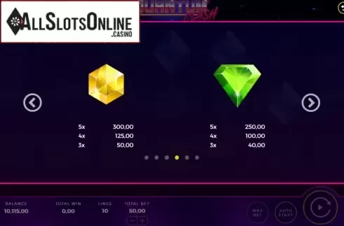 Paytable 2. Quantum Clash from Bally Wulff