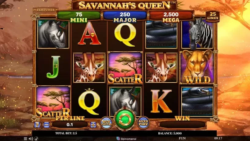 Savannah's Queen slot screenshot 1