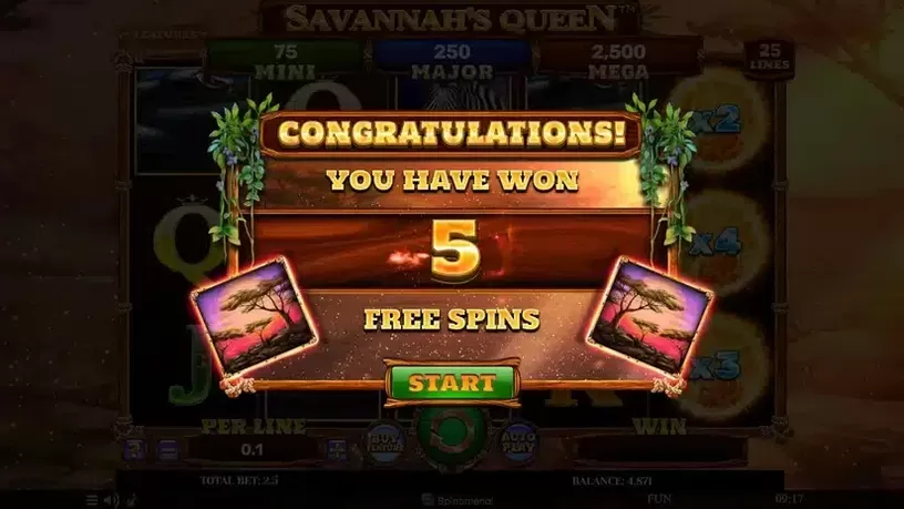 Savannah's Queen slot screenshot 3