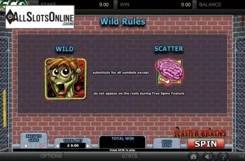 Paytable 4. Scatter Brains from GECO Gaming