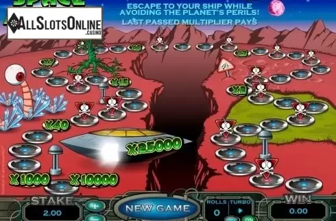 Game field screen. Space Evader from Microgaming