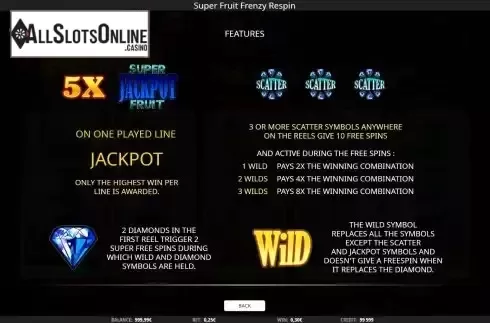 Features screen
