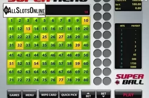 Game Screen 2. Super Keno (Tom Horn Gaming) from Tom Horn Gaming