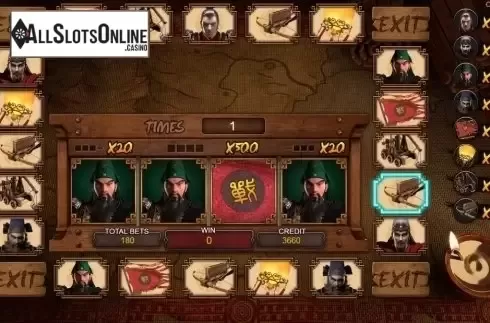 Bonus Game screen. The Battle of Three Kingdoms War from Popular Gaming