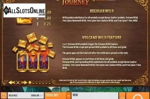 Paytable 1. The Epic Journey (Quickspin) from Quickspin