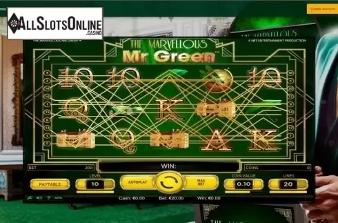 Game Workflow screen (Betway). The Marvellous Mr Green from NetEnt
