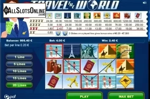 Win Screen . Travel the World from PAF