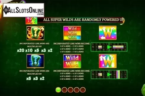 Paytable . Wild Rover from Slingo Originals