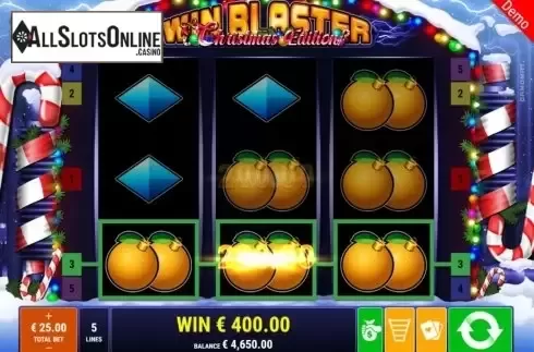 Win Screen 1. Win Blaster Christmas Edition from Gamomat