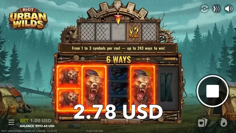 Riot: Urban Wilds slot screenshot 