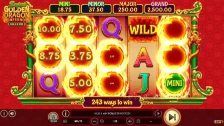 Super Golden Dragon Inferno slot screenshot 2