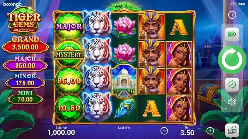 Tiger Gems slot screenshot 1