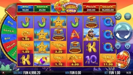 4 Fantastic Lobsters Gold slot screenshot 2
