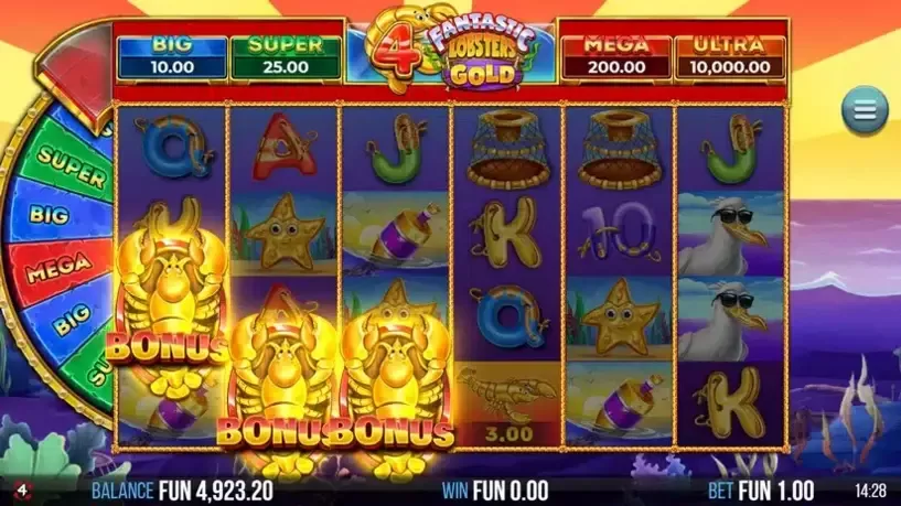 4 Fantastic Lobsters Gold slot screenshot 