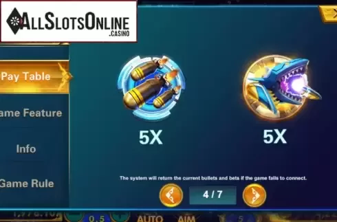 Paytable 4. 5 Dragons Fishing from JDB168