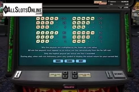 Paytable 3. 6 Appeal from Realistic