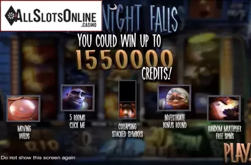 Game features. After Night Falls from Betsoft