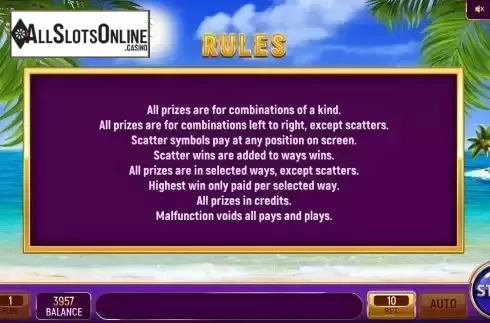 Game Rules screen