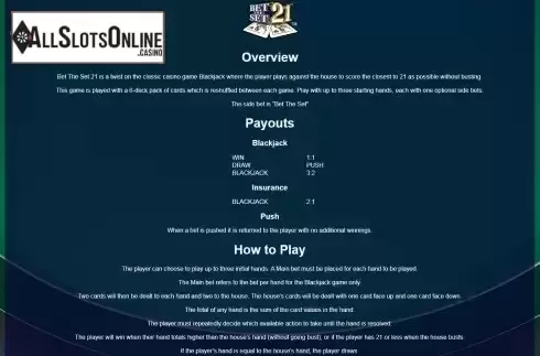 Paytable screen