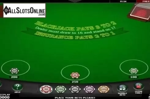Game Screen. Blackjack (Amatic) from Amatic Industries