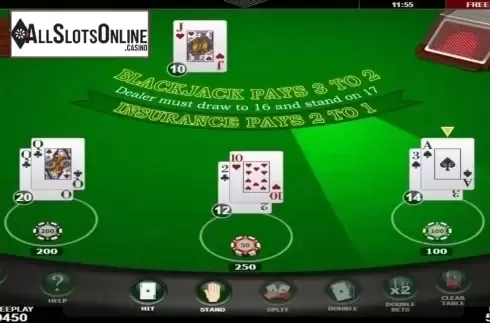 Game Screen. Blackjack (Amatic) from Amatic Industries