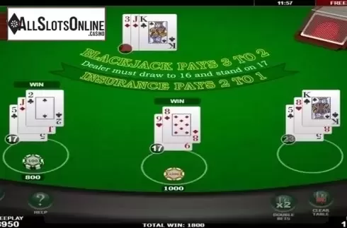 Game Screen. Blackjack (Amatic) from Amatic Industries