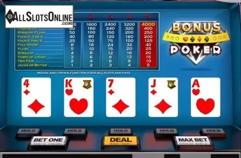 Game Screen 1. Bonus Poker (Nucleus Gaming) from Nucleus Gaming