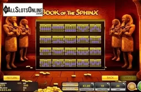 Lines. Book of the Sphinx from IGT