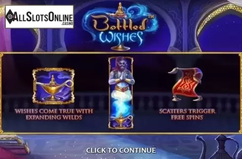 Start Screen. Bottled Wishes from Nucleus Gaming