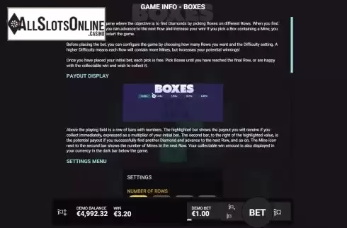 Game Rules screen