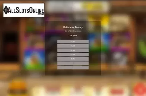 Intro screen. Bullets for Money from Espresso Games