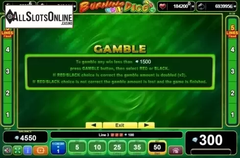 Features. Burning Dice (EGT) from EGT