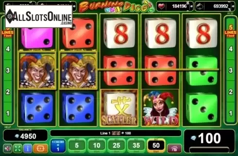 Win Screen. Burning Dice (EGT) from EGT