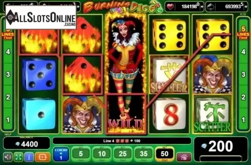 Win Screen 2. Burning Dice (EGT) from EGT