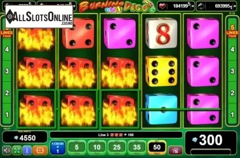 Win Screen 4. Burning Dice (EGT) from EGT