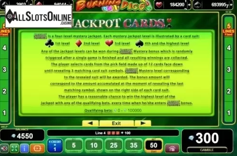 Features 2. Burning Dice (EGT) from EGT
