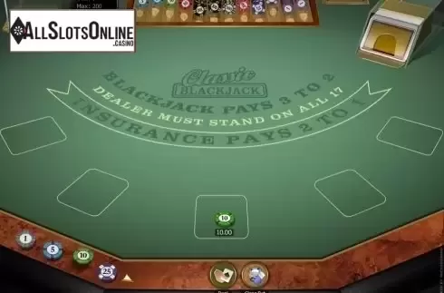Game Screen. Classic Blackjack Gold from Microgaming