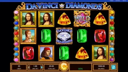 Da Vinci Diamonds slot screenshot 1