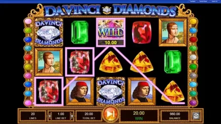 Da Vinci Diamonds slot screenshot 3
