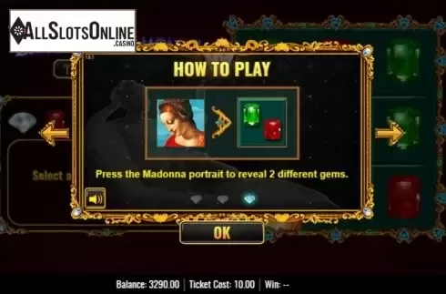 Game Rules 3. Da Vinci Diamonds Tic Tac Toe from IGT