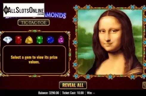 Game Screen 2. Da Vinci Diamonds Tic Tac Toe from IGT