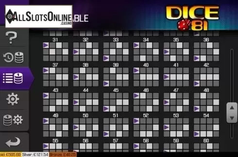 Paytable screen 3. Dice 81 from Apollo Games