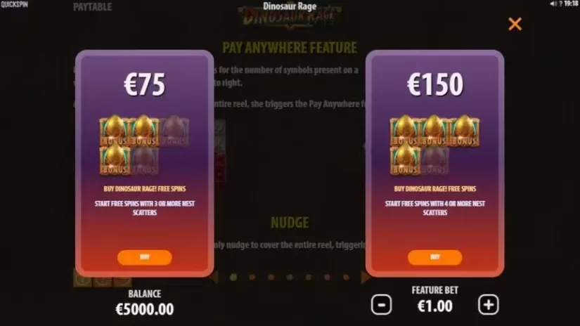 Dinosaur Rage slot screenshot 3