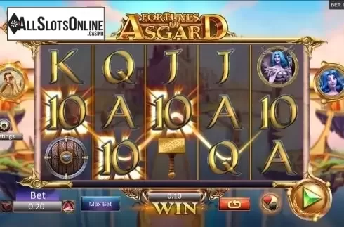 Win screen. Fortunes of Asgard from Microgaming