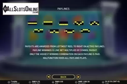 Paylines. Fountain of Fortune (GamePlay) from GamePlay