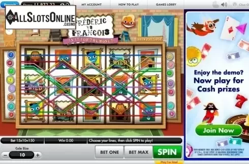 Game Workflow screen (Betway). Frederic vs Francois  In It for the Monet from Gamesys